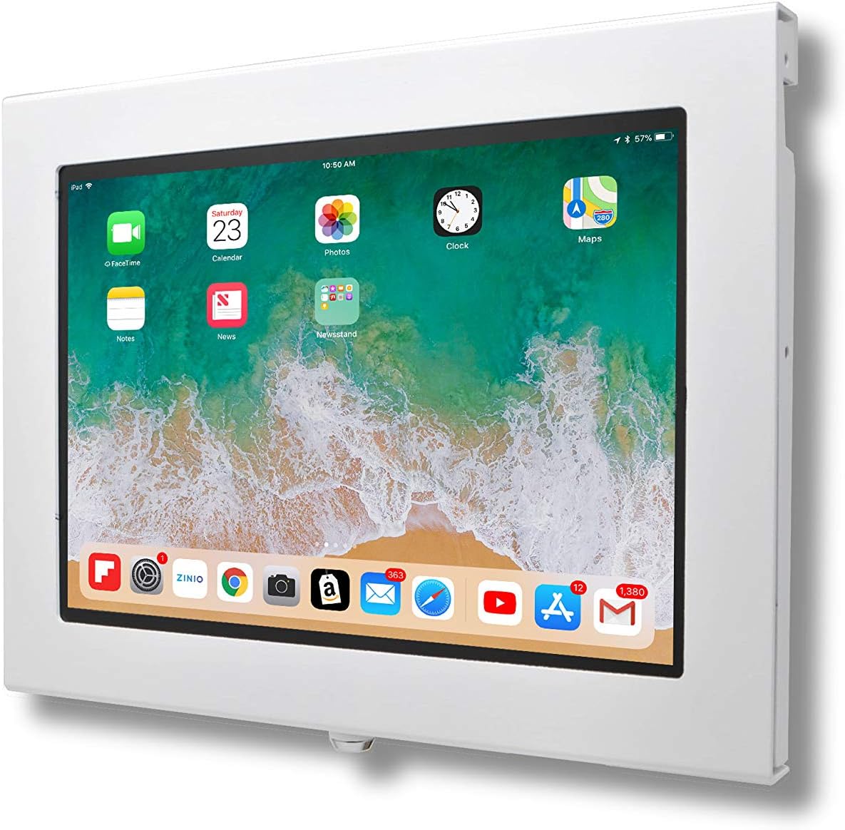 TABcare Locking Security Metal Case for Apple iPad Pro 11" 2024 5th gen. for Kiosk, POS, Store, Show Display (White, iPad Pro 11 2024)