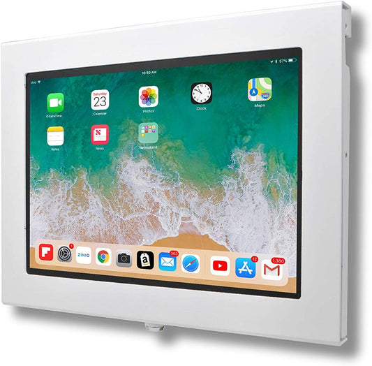 TABcare Locking Security Metal Case for Apple iPad Pro 12.9" 1/2 Home Button & Front Camera Blocked (White, iPad Pro 12.9 1/2)