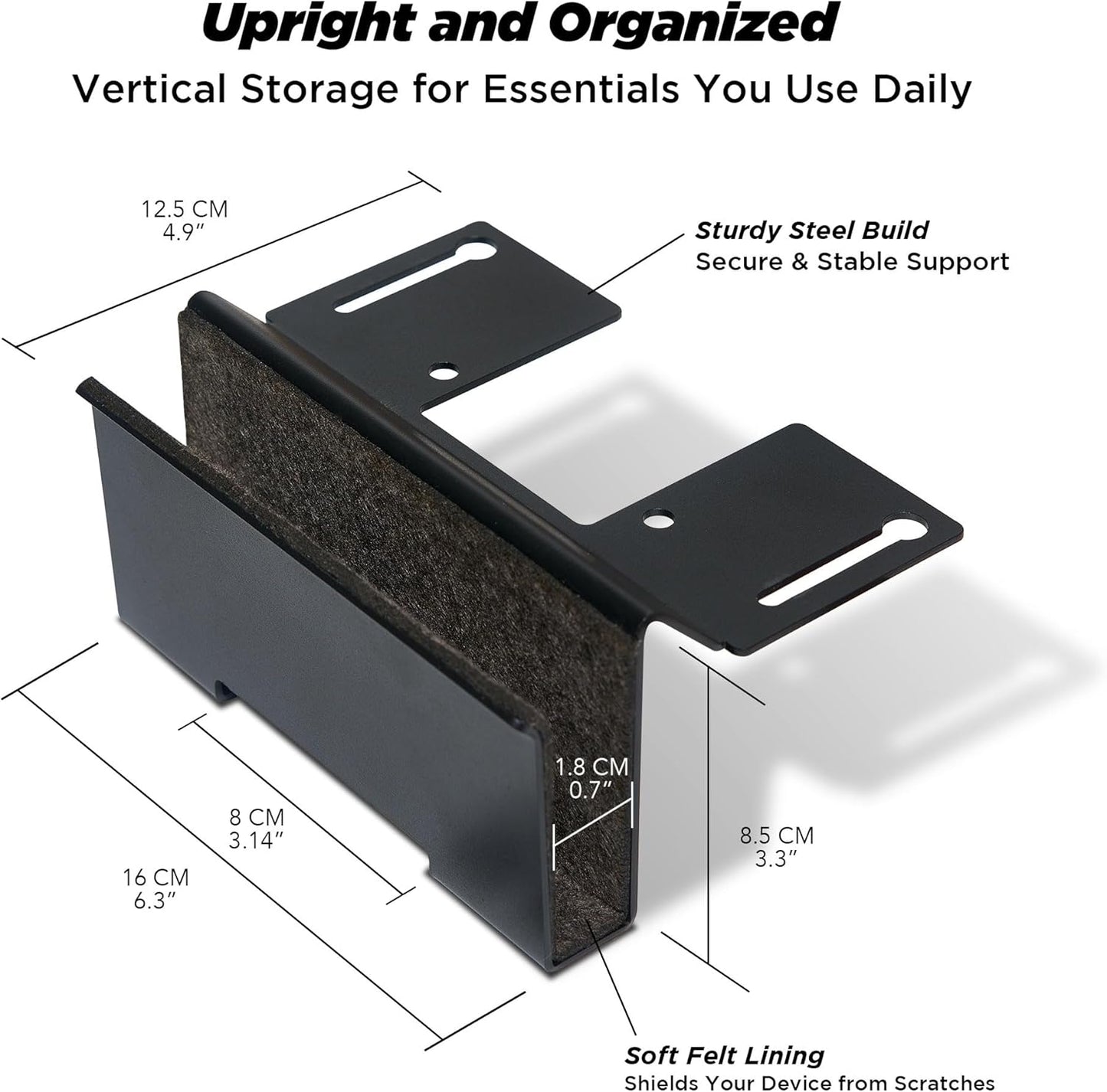 Moodular Add-ons Vertical Laptop Tray [Accessory Only - Requires Moodular Wooden Monitor Stand Slide Rails for Use] Black MSA-VLT
