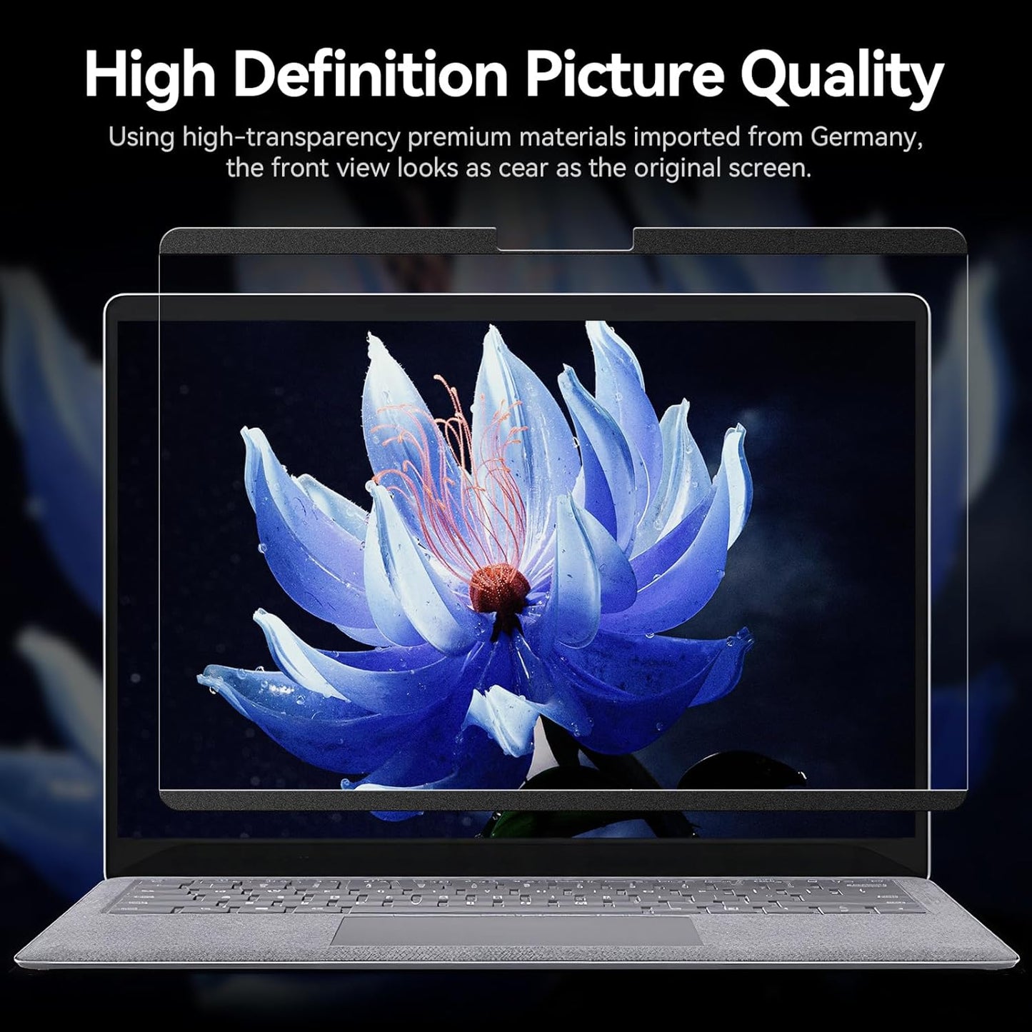 Magnetic Privacy Screen for 12.4 inch Microsoft Surface Laptop Go 3/2/1, Removable Anti Glare Blue Light Laptop Privacy Filter, Anti Spy Black Protector Security Private