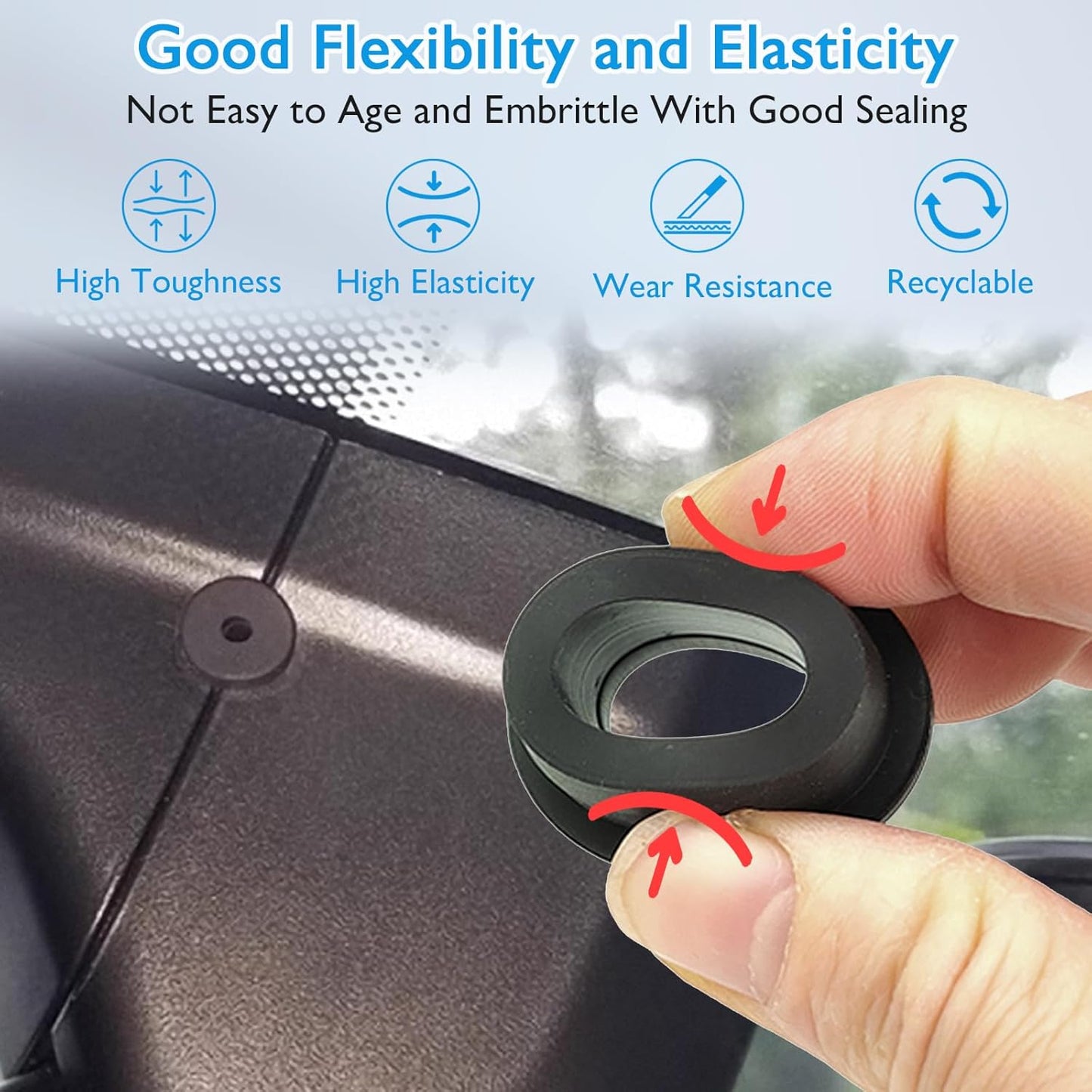 6 Pcs 1" Drill Hole, 5/8" ID Silicone Rubber Grommets for Wiring, Automotive Firewall Hole Plug, Top Hat Grommets for Vinyl Tubing in Hydroponic and Irrigation Systems Metal Wall Drywall