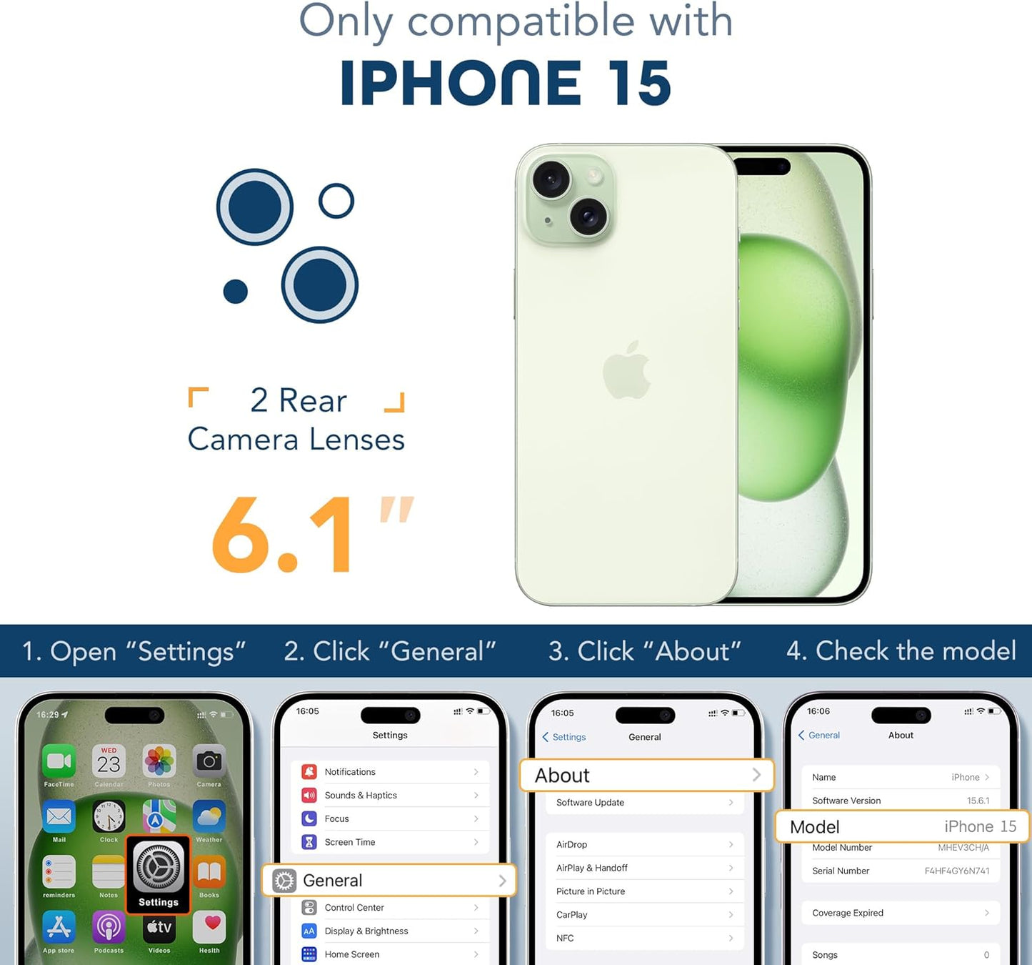 Magnetic for iPhone 15 Case, Compatible with Magsafe, Built-in Screen Protector and Camera Protection, Full Body Dustproof Shockproof Hard Phone Case 6.1", Mint Green