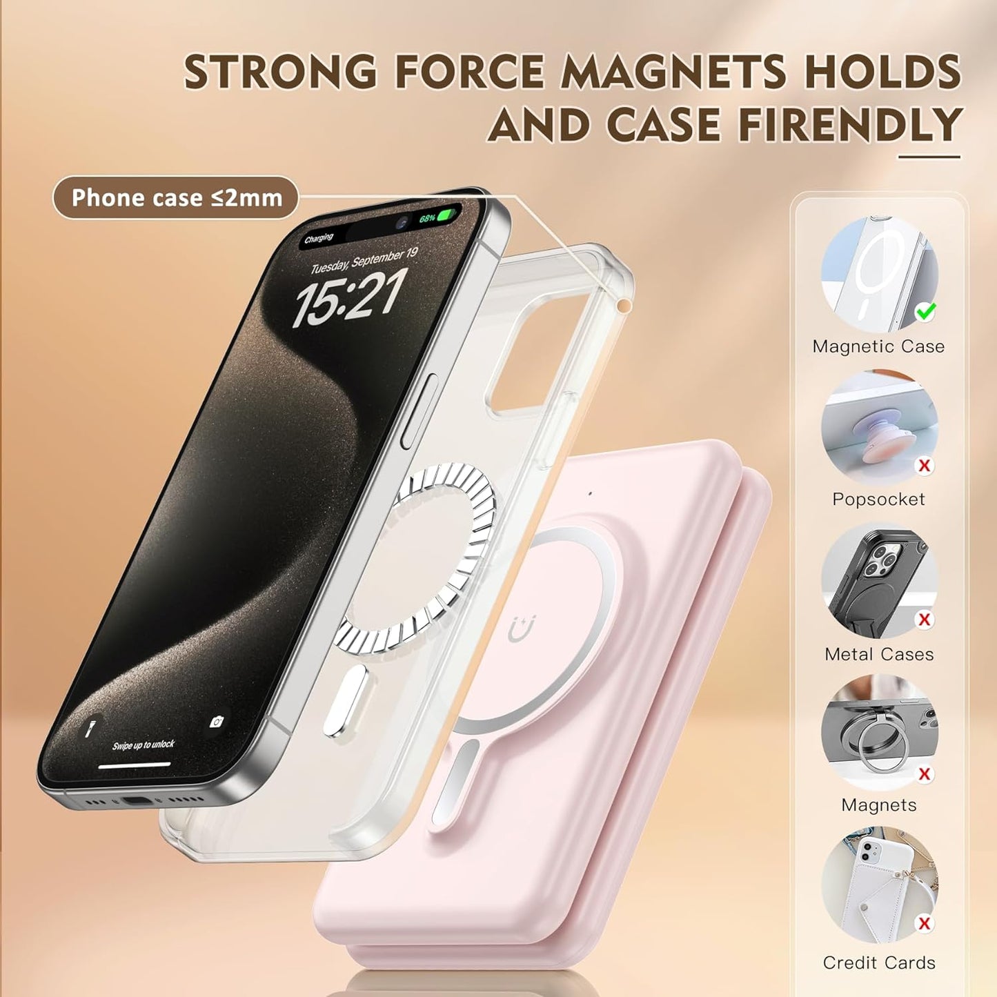 3 in 1 Wireless Charging Station for iPhone 16 15 14 13 12 Pro Max Plus – Foldable Magnetic Charger Pad for Apple Watch Series & AirPods – Fast Wireless Charging Dock for Travel & Home