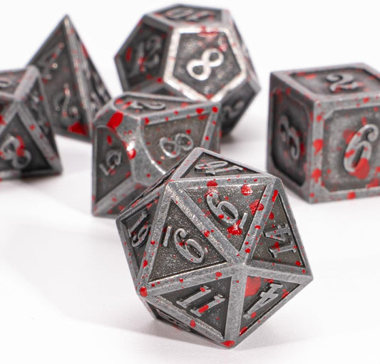 D&D Dice,DND Dice Set for Dungeons and Dragons,D20 Metal Dice for Gaming Dice Set or RPG Role Playing MTG Tabletop Board Games（SilverBlood）