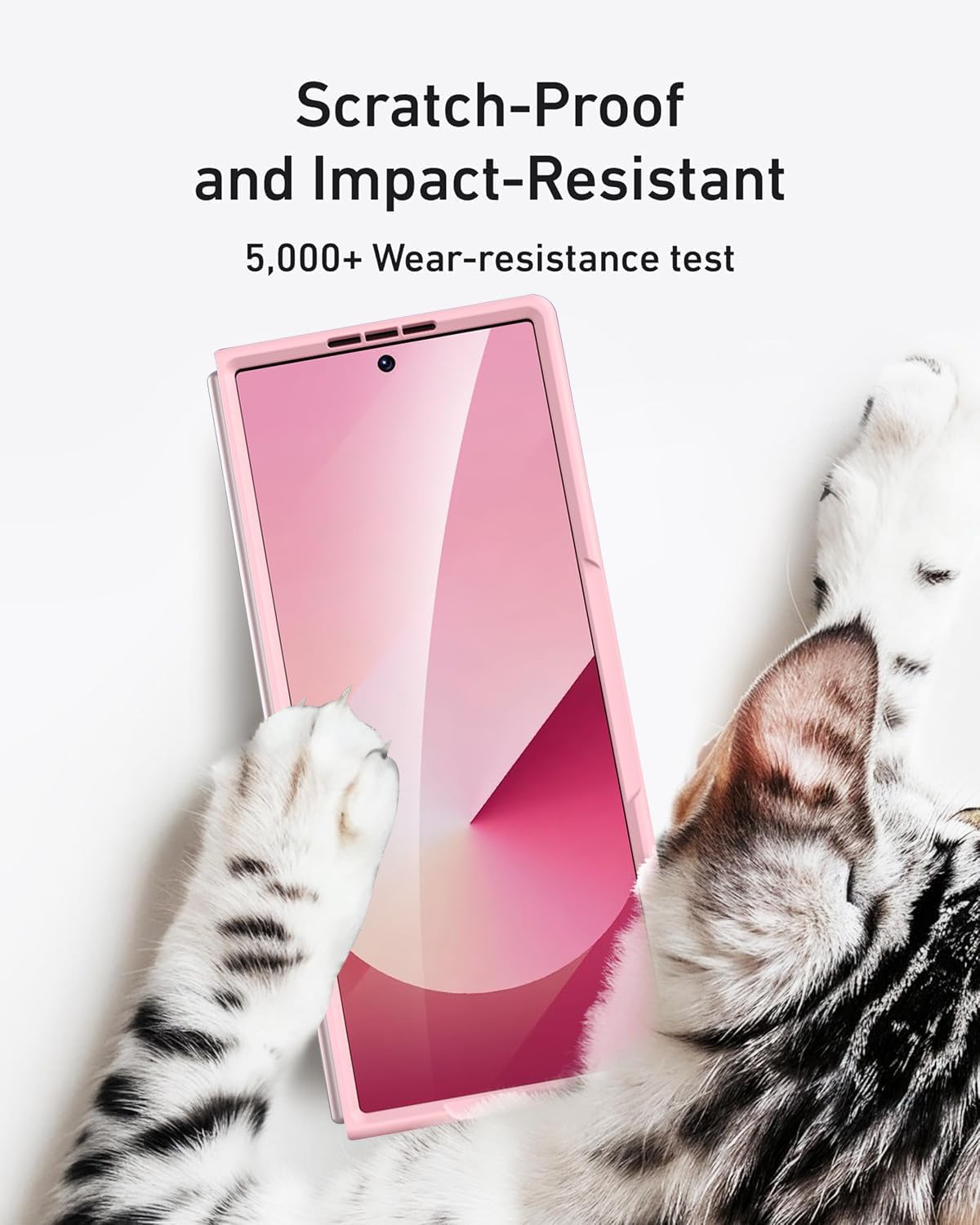 Miimall for Samsung Galaxy Z Fold 6 Case with S Pen Holder Slot [Military Grade Drop][Built-in Privacy Screen & Invisible Kickstand] Slim Thin Protective Phone Case for Galaxy Z Fold 6 5G Cover Pink