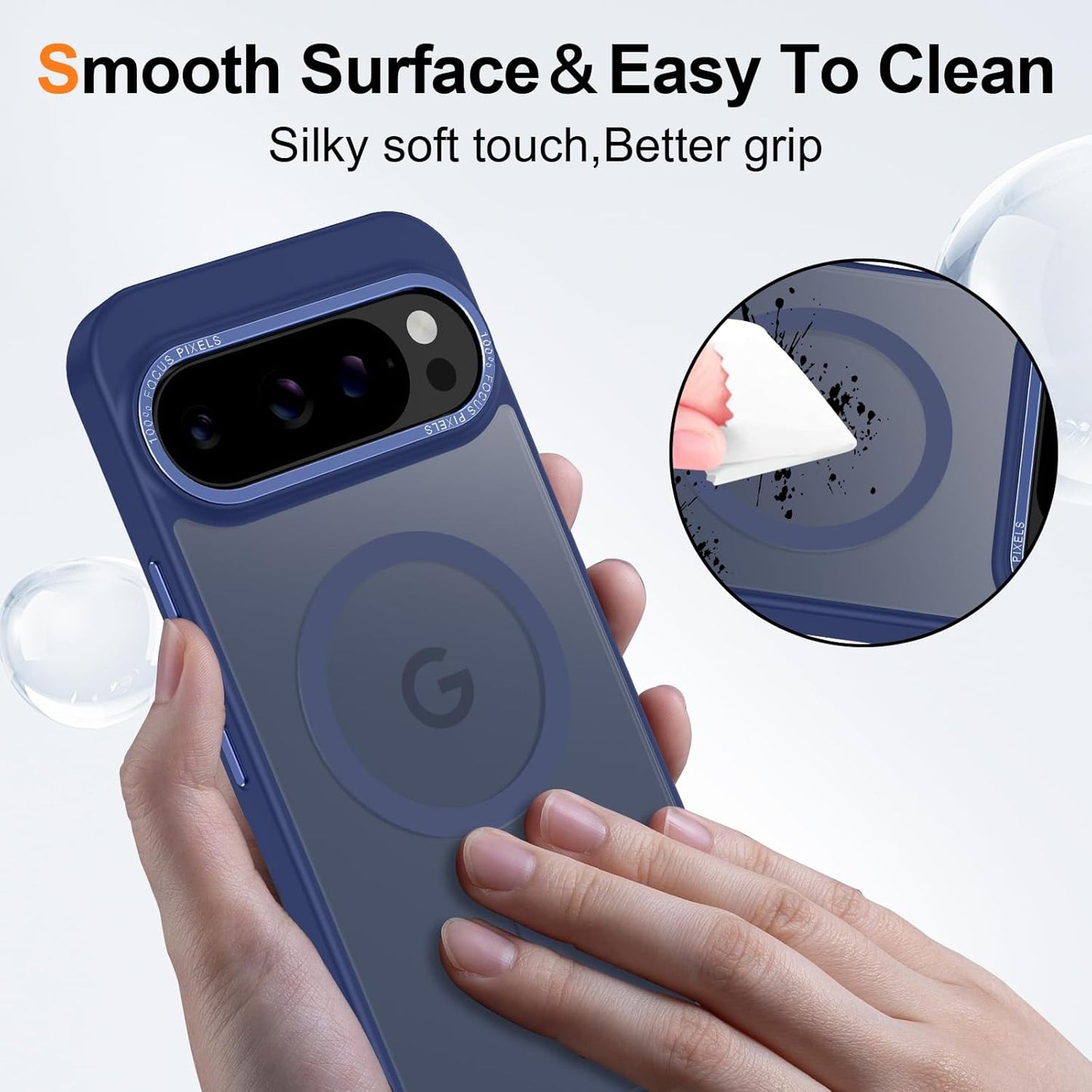 Magnetic for Google Pixel 10 Pro XL Case, [Military Grade Drop Protection] [Compatible with MagSafe] Shockproof Slim Translucent Matte Anti-Slip for Women Girls Men Case, Dark Blue