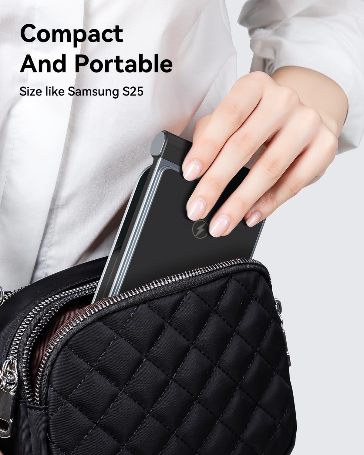 Wireless Charger for Samsung 3 In 1 Wireless Charging Station Foldable Wireless Charger Stand for Samsung S25 Ultra S24 S23 S22 Z Flip Z Fold 6 5 for Galaxy Watch 7/6/5/4 for Galaxy Buds Elegant Black