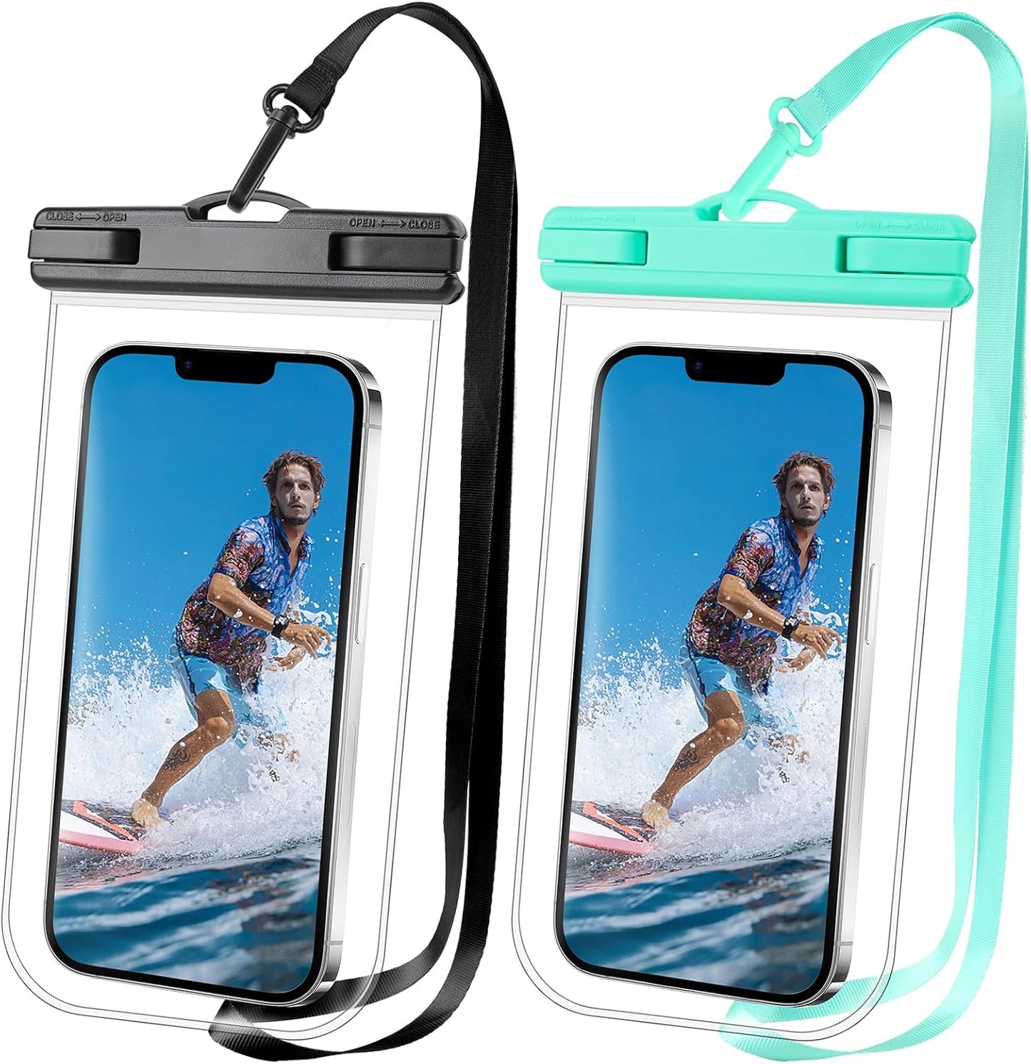 Waterproof Phone Pouch for Cruise Essentials 2025, Beach Vacation Essentials Cruise Ship Travel Must Haves, Dry Bag Case for iPhone 16 15 14 13 12 11 Plus Pro Max Galaxy Pixel - 2 Pack Clear