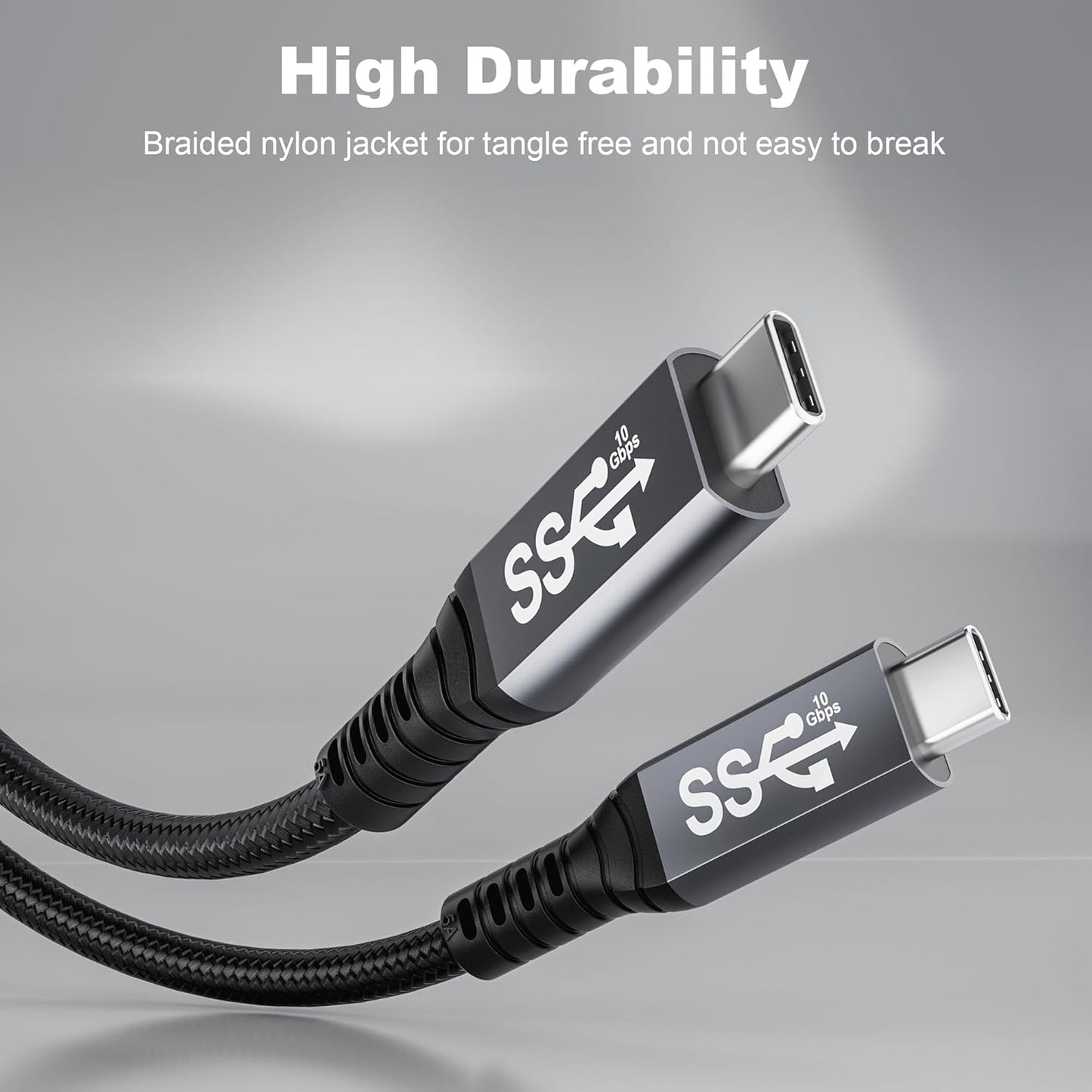 2pack USB c Cable 3.3FT,usbc to usbc 3.1,10gbps Data Transfer USB-c Video 4K Monitor Cable 100W High Speed Fast Charging Cord Compatible with Thunderbolt3