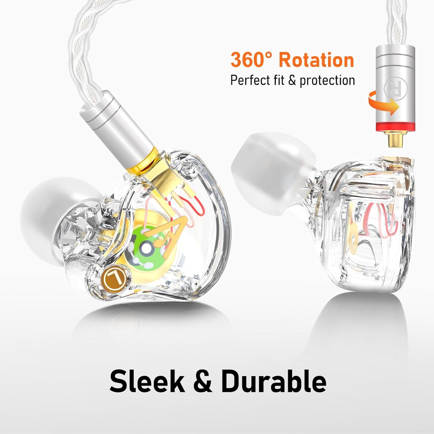 Vibes 202MC USB-C Wired Earbuds - HiFi in Ear Monitor Headphones - Noise Isolating Ear Buds w/ Mic - Clear Sound, Deep Bass & Comfort-Fit Earphones - MMCX to USBC, Silver Plated Cord, Carrying Case