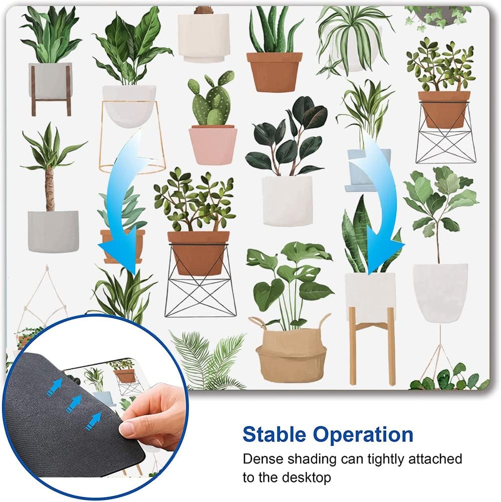 Mouse Pad, Pot Plant Mouse Pad, Mouse Mat Waterproof Non-Slip Rubber Base MousePads