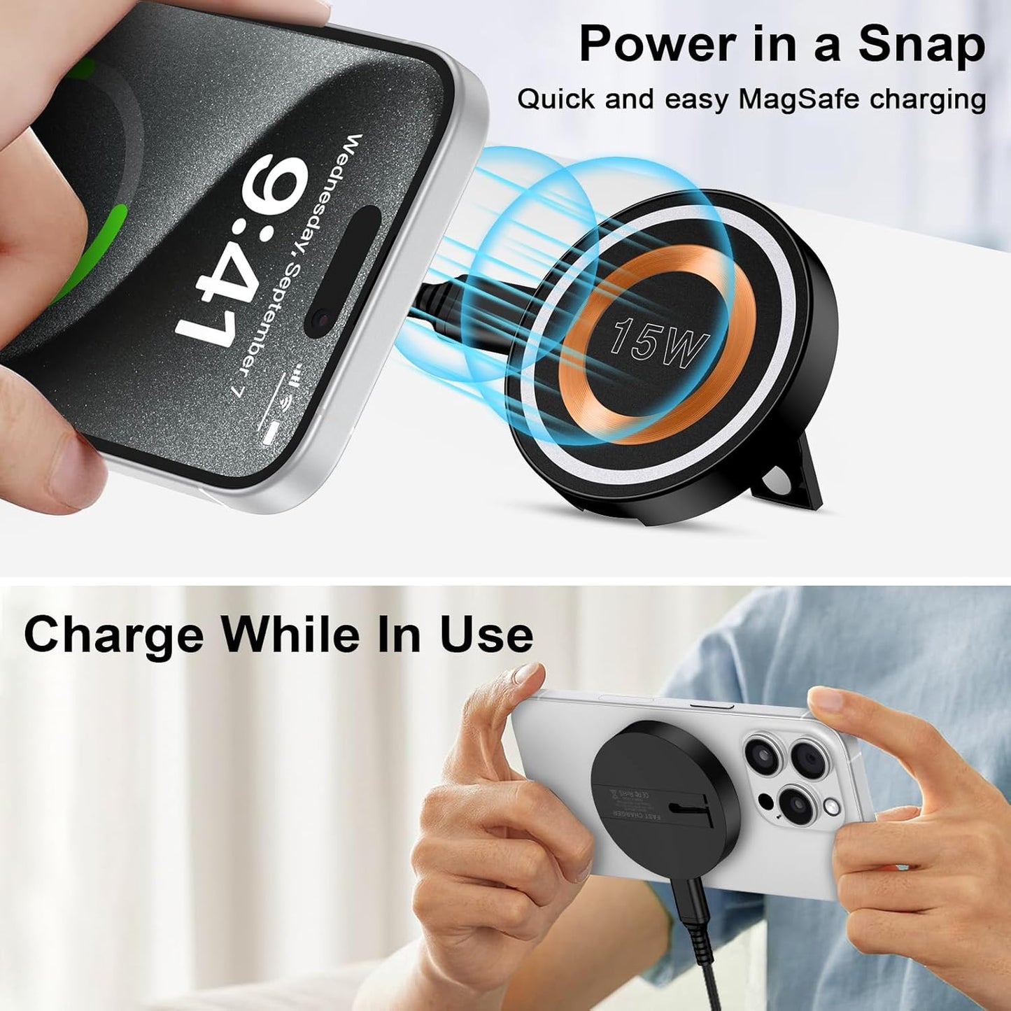 Magsafe Charger Samsung Wireless Charger Fast Charging Pad Magnetic Charger for Android Samsung S25 Ultra S25 Plus S25 S24 S23 S22 S21 S20 S10,Magnetic Charger Stand for iPhone 16 15 14 Pro Max Plus