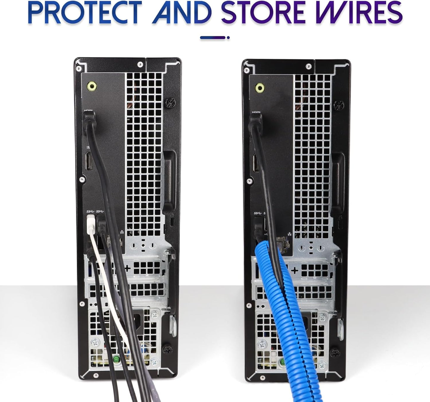 Split Wire Loom Tubing, 10,25ft Cord Protectors from Pets No Chew, Flexible Wire Covers Cord Protectors, Protective Split Cable Sleeve for Automotive Home Industrial Wires(Blue, 1.12inch-25ft)