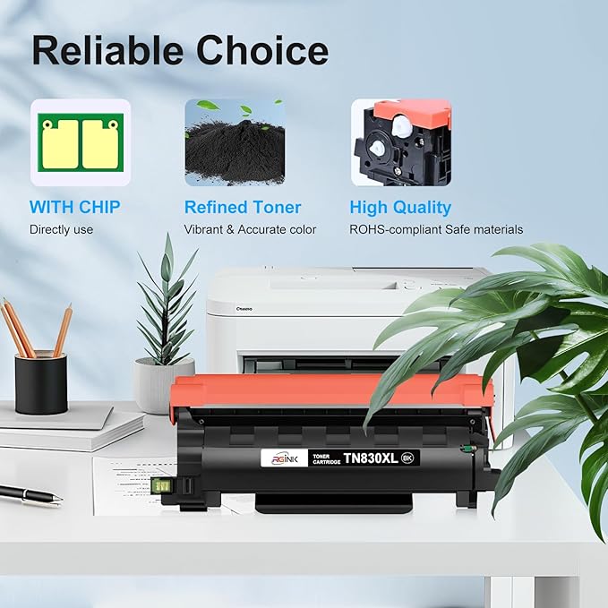 TN830XL Toner for Brother Printer Compatible Replacement for TN830XL TN830 XL TN830 XL/V/R Work with Brother HL-L2460DW DCP-L2640DW HL-L2405W MFC-L2820DW MFC-L2900DW Printer, High Yield (Black,2 Pack)