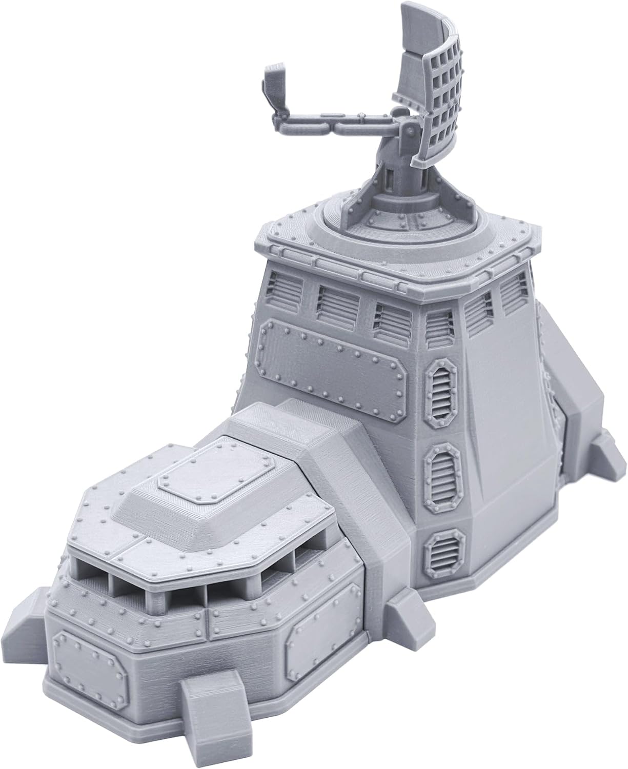 EnderToys Armored Barracks Set by Terrain4Print, 3D Printed Tabletop RPG Scenery and Wargame Terrain 28mm Miniatures, Grey