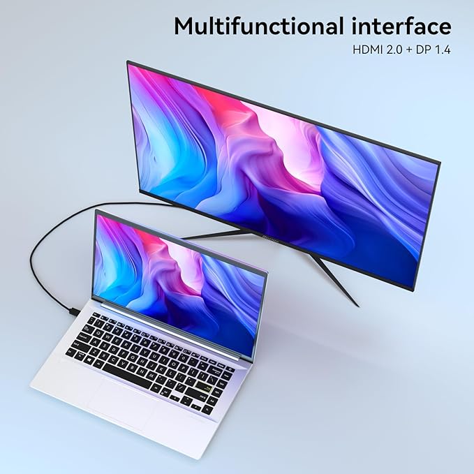 27 Inch QHD (2560x1440) Gaming Office Computer Monitor, 2K 100Hz Refresh Rate IPS Panel, 1000:1 Contrast Ratio, HDMI and DisplayPort（G27D Air Vision）