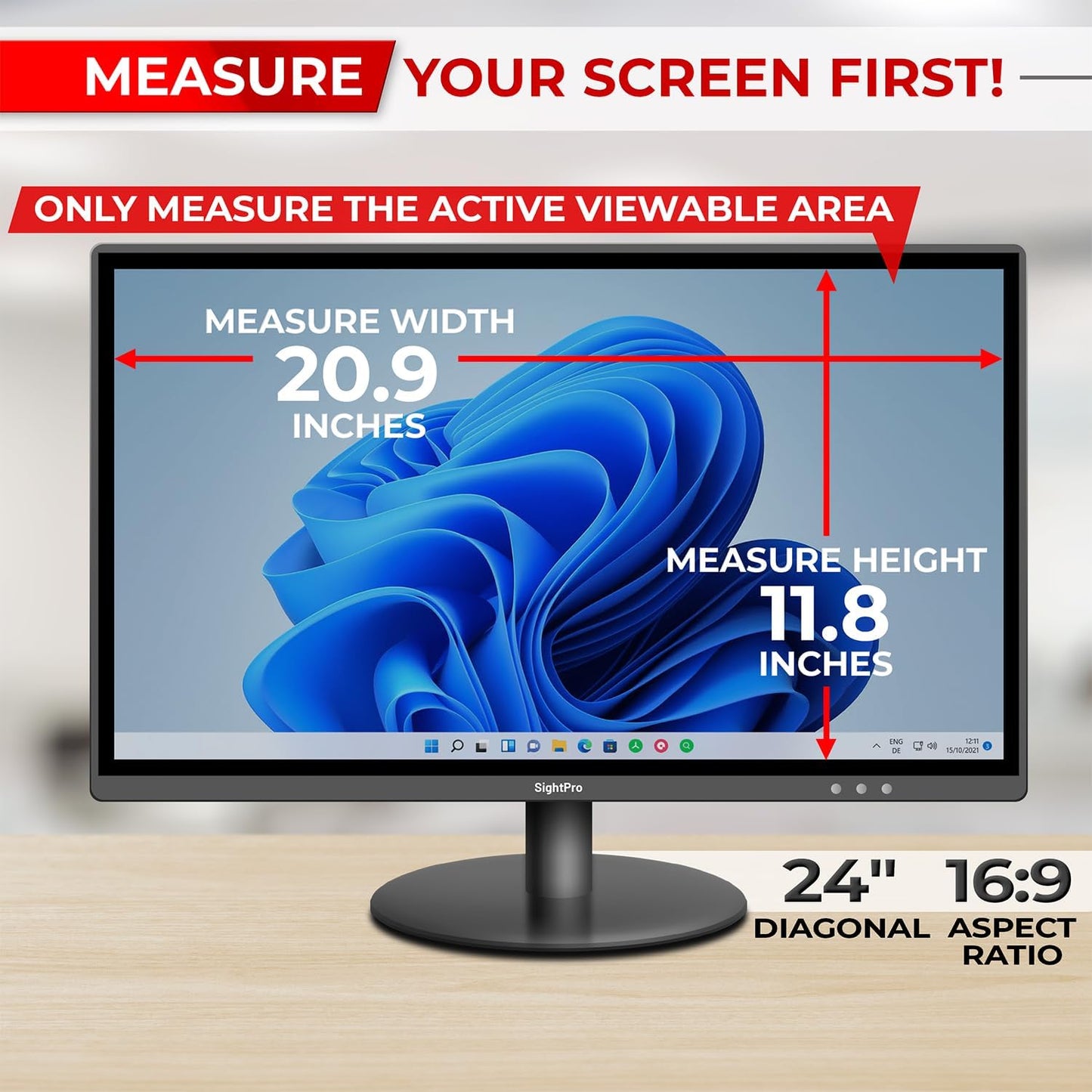 24 Inch 16:9 [2 Pack] Computer Privacy Screen Filter for Monitor - Privacy Shield and Anti-Glare Protector