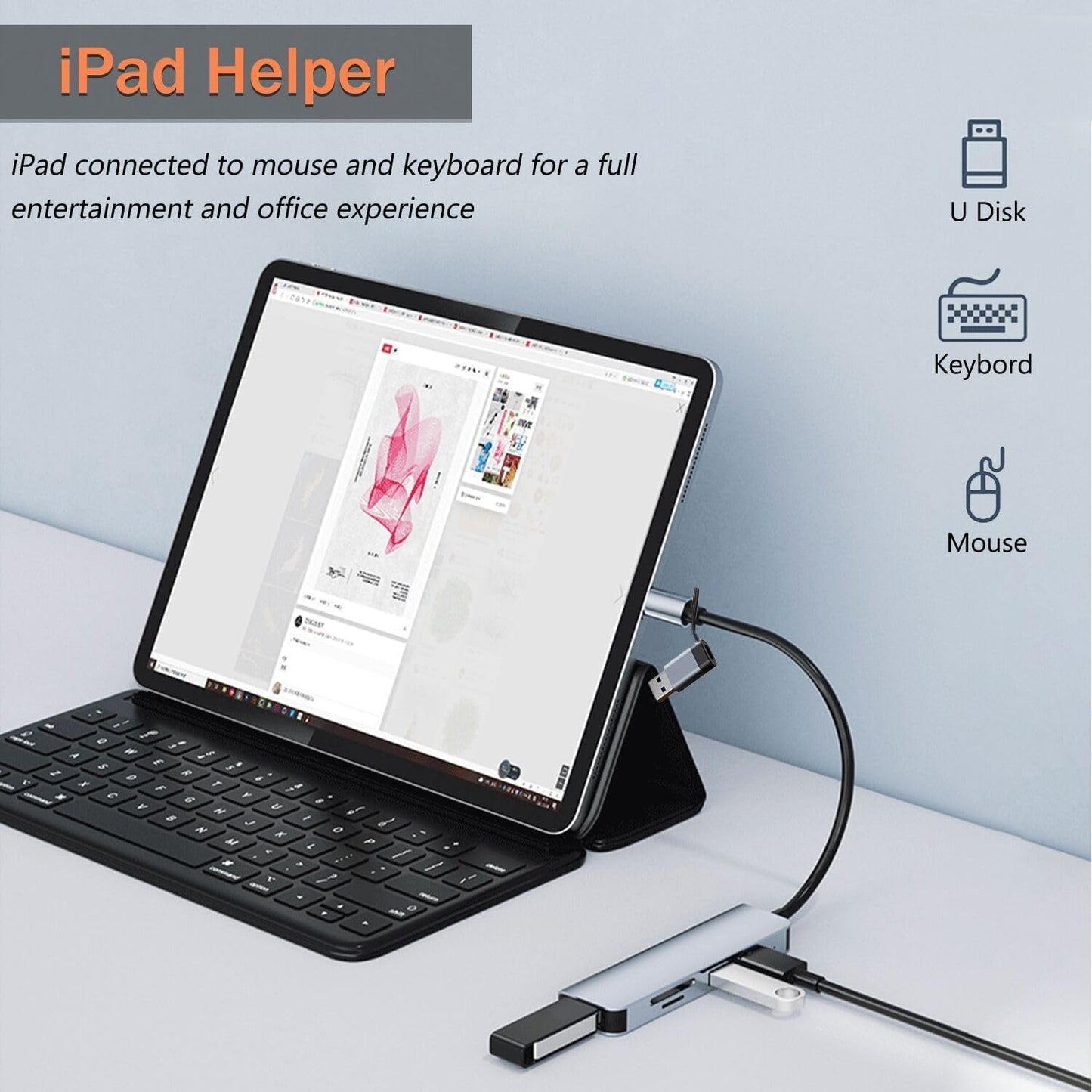 VIENON 5 in 1 Aluminum USB-C Hub with Memory Card Reader and 3 USB 3.0 Ports, for PC, Laptops, MacBook Pro/Air, iMac Pro, Surface and Tablet