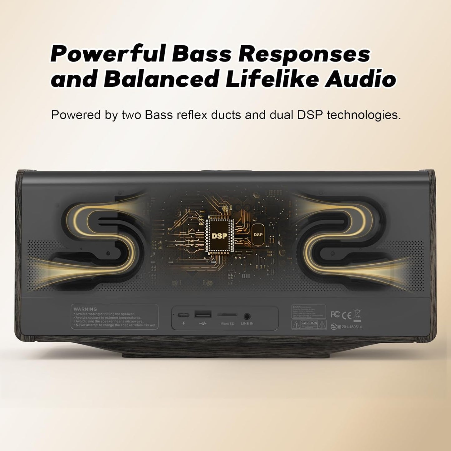 DOSS SoundBox Ultra Bluetooth Speaker with 2.1 Channel Audio, 80W Superior Sound with Deep Bass, Two DSP Technologies, 18H Playtime, BT 5.3, Wireless for Home, Office, Room-Black