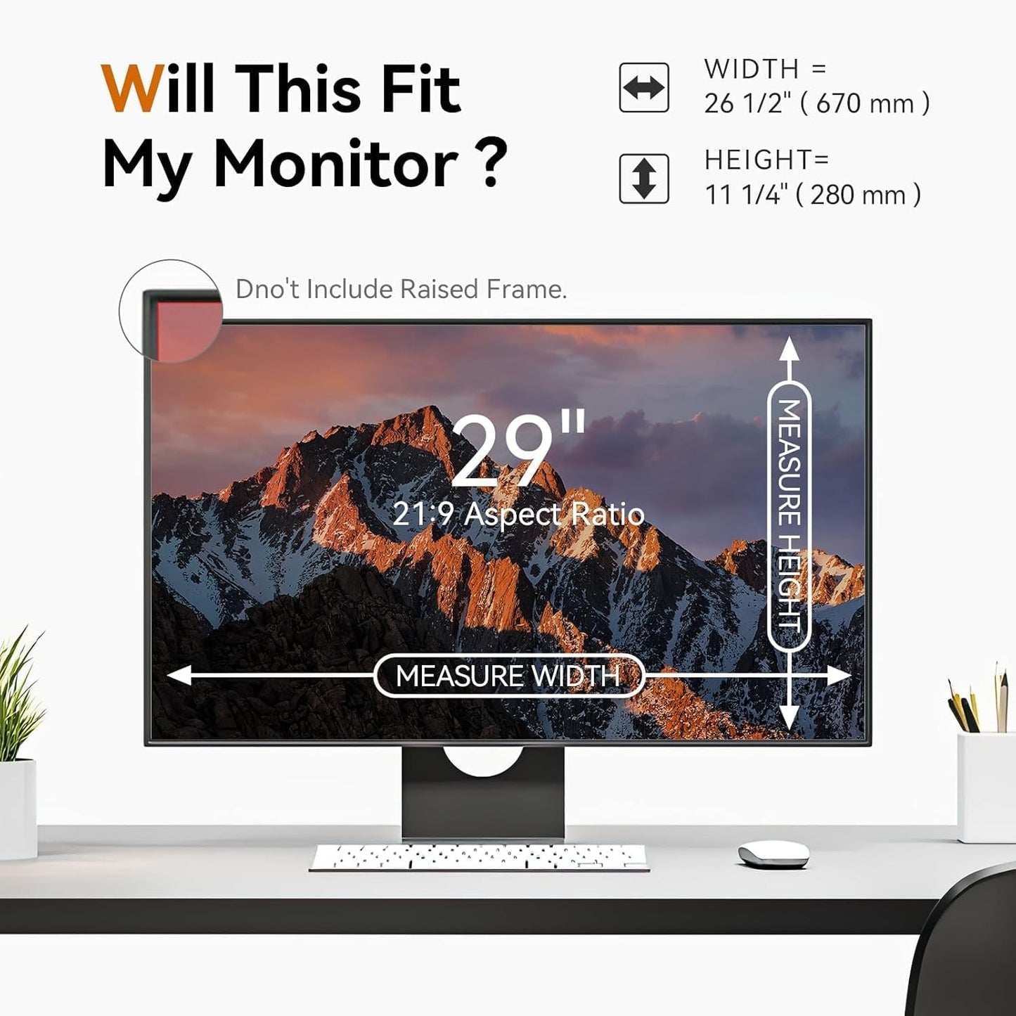 [5-Pack] 29 Inch Computer Privacy Screen for 21:9 Widescreen Monitor, Anti Glare Anti-UV Eye Protection Desktop PC LED Monitor Filter, Removable Anti-Scratch Screen Film 29in