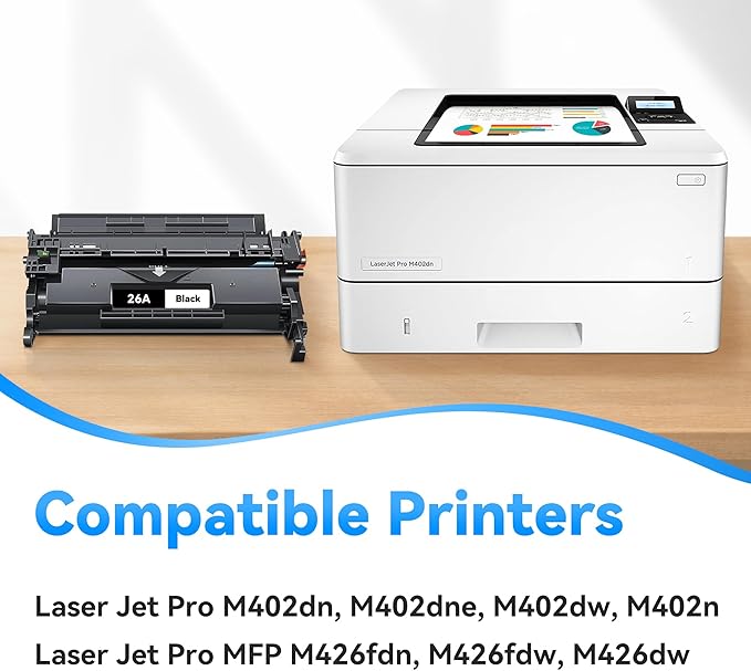 CF226A 26A Black Toner Cartridges 2 Pack Works for Pro M402dn M402n M402dw Pro MFP M426fdw M426fdn M426dw Series Printer Compatible Replacement for HP 26A CF226A 26X CF226X (Black)