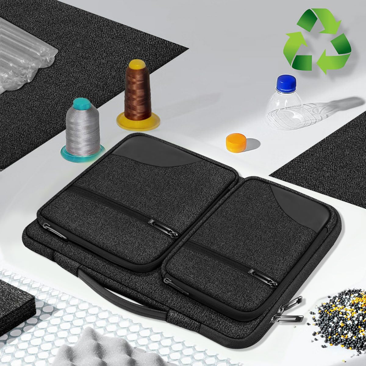 Hseok Ultra-Slim Laptop Case 17 17.3 inches Sleeve Protective PC Briefcase for Commuting and Business Trip，Carbon