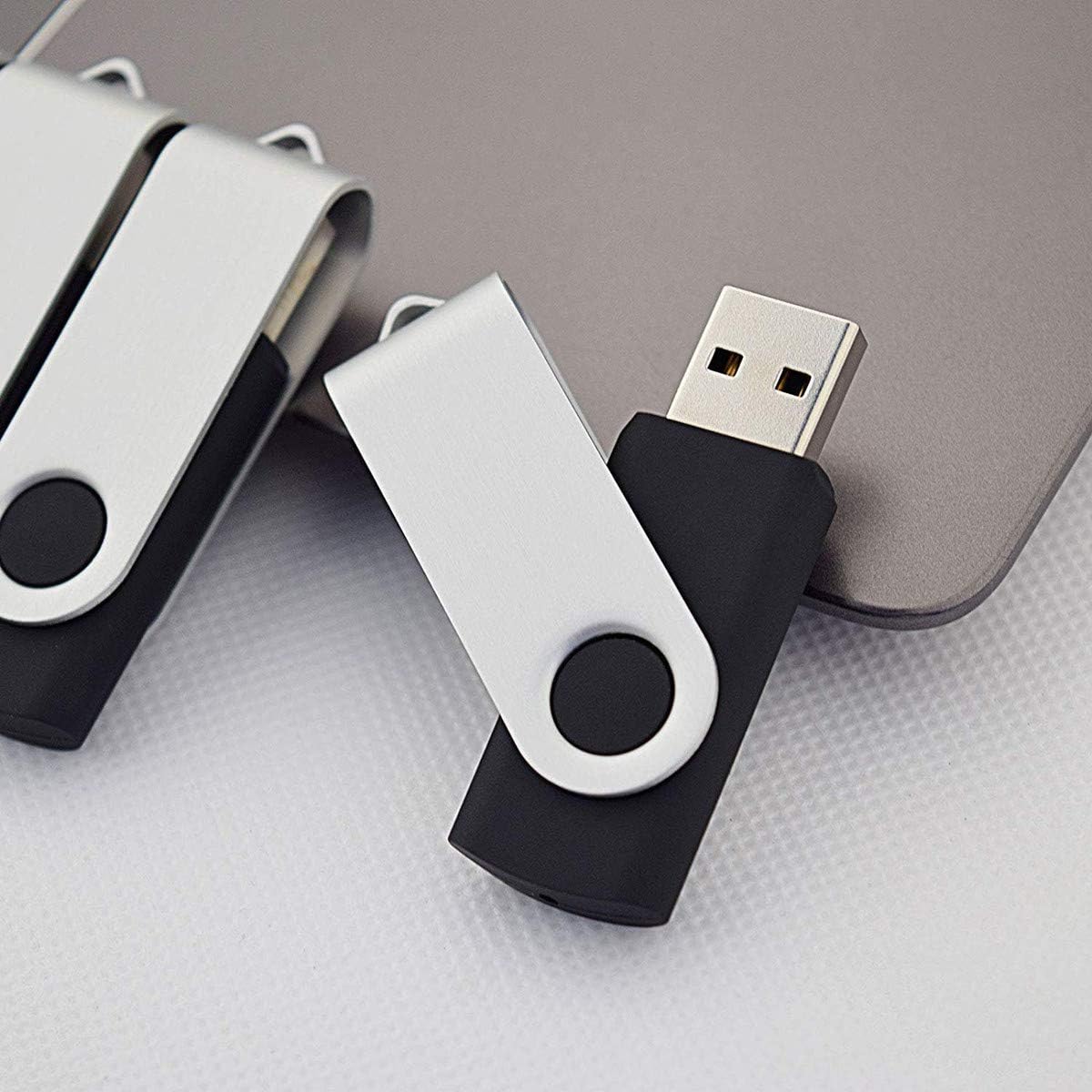 Aiibe 2GB Flash Drives 20 Pack 2GB USB Flash Drive Bulk USB 2.0 Thumb Drives Swivel Zip Drive (2 GB, Black)