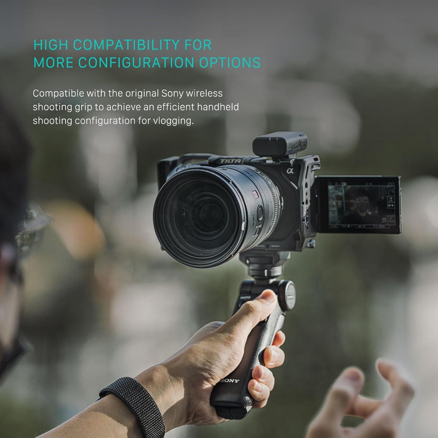 Tilta Full Camera Cage for ZV-E1 Lightweight Kit | Includes Full Cage, Top Handle, 1/4"-20" to NATO Adapter | Cold Shoe, NATO Rail, M3 and 1/4"-20 Threads Mounts | Silver
