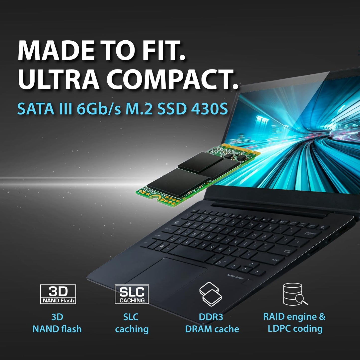 Transcend 128GB M.2 2242 SATA III SSD with Dram Cache, Up to 560MB/s, Compatible w/Ultrabook/Laptop/PC/Desktop, 3D TLC NAND Flash Internal Solid State Drive, LDPC Error Correction, SLC Cache, B+M Key