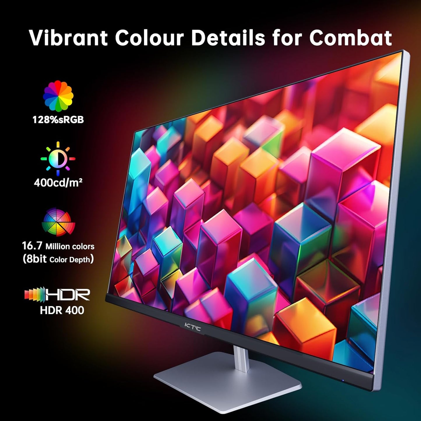 KTC 24.5 inch 400Hz 240Hz Gaming Monitor | Fast IPS 1ms | FHD 1080P Monitor | HDR 400 128% sRGB | HDMI x2, DP x2 |Tilt Adjustability Silver-Gray VESA 360Hz Monitors H25X7