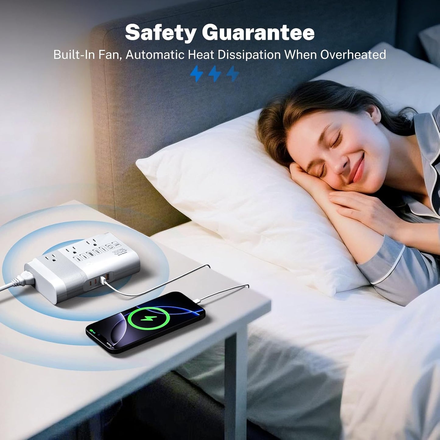 DOACE 500W Universal Travel Adapter 220V to 110V Voltage Converter, Pure Sine Wave European Travel Plug Adapter Converter, Transformer for US to Most Europe，UK/AU/EU/IT with 3 US Outlets & 4 USB