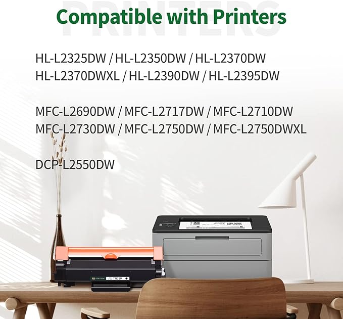 JINTUM TN760 Compatible Toner Cartridge Replacement for Brother TN-760 TN730 TN-730 High Yield for MFC-l2710DW HL-L2390DW MFC-l2690DW MFC-l2717DW DCP-L2550DW MFC-L2750DW HL-L2395DW (4 Black)