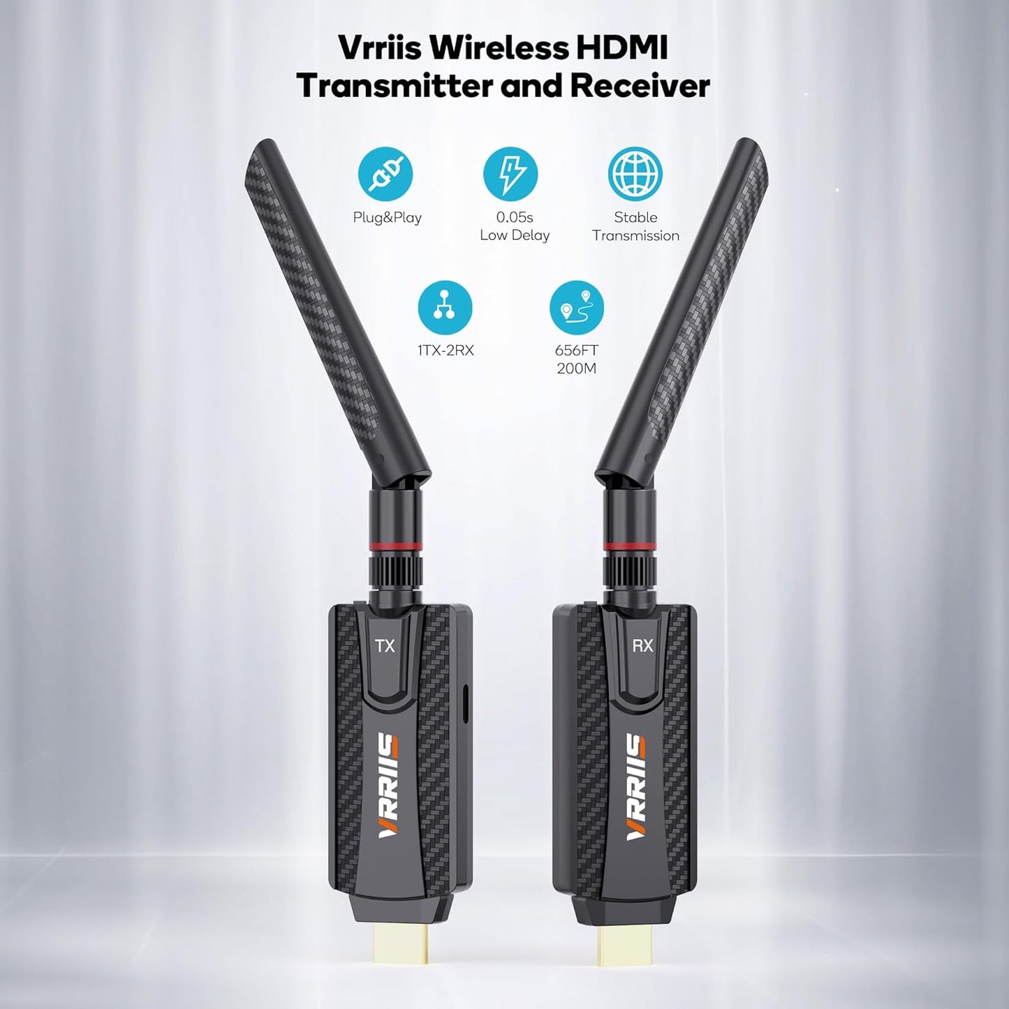 Wireless HDMI Transmitter and Receiver,Plug and Play,1080P Wireless HDMI Extender Kit Support 2.4GHz and 5GHz for Streaming Video from Laptop,Pc,TV Box to Monitor,TV,Projector