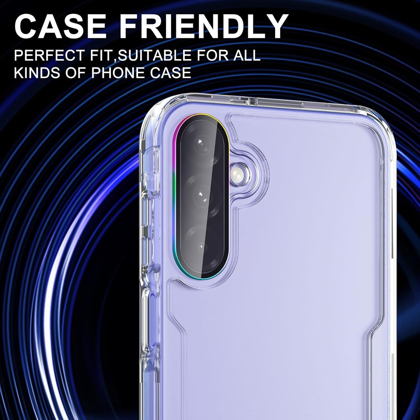 for Samsung Galaxy A36/A56 Camera Lens Protector, Individual Metal Ring Tempered Glass Lens Cover, [Strong Adsorption] Scratch Resistant Ultra-Thin HD Clear Lens Cover, 1 Set-Colorful