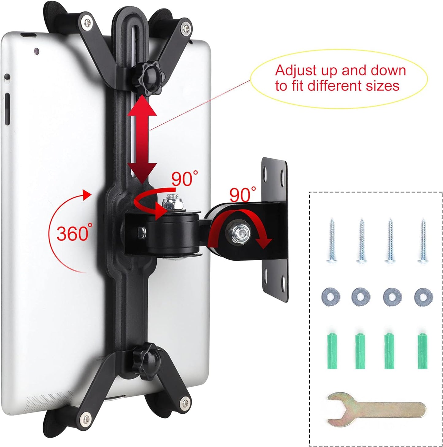 Tablet Wall Mount, Suitable for 7 to 13 inch Tablet PCs, Homes, Classrooms, Medical Places, Business （Black）