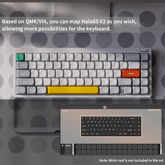 nuphy Halo65 V2 Wireless Mechanical Keyboard with PBT Keycaps, 65% Hot Swappable Custom Gaming Keyboard Compatible with QMK/VIA, RGB Backlit,Gasket Structure,BT5.0/USB-C/2.4GHz,White-Mint Switches