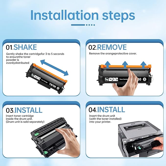 TN760 for TN760 TN-760 TN 730 Toner Cartridges Used to HL-L2350DW HL-L2395DW MFC.L2710DW MFC-L2690DW DCP-L2550DW Printers , High Yield Black - 4Pack