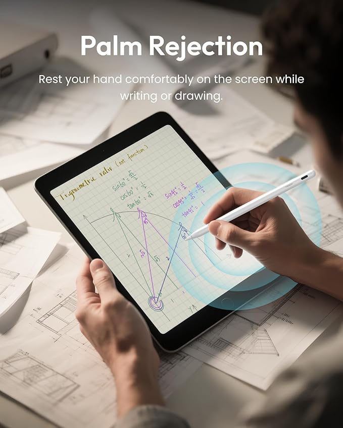 Metapen Pencil A8 for Apple iPad 2018-2025, (2X Faster Charge), Tilt Sensitivity, Pixel Precision, Stylus Pen for iPad 11/10/9/8/7/6th Gen, Pro 12.9/11/13-inch M4, Air 3/4/5/M2/M3, Mini 5/6th, White