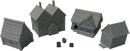 Tabletop Miniature Little Town Building Terrains Compatible with D&D RPG Wargaming - 18mm Scale Scenery with Medieval Style, Dioramas Building Set by HAUTICO