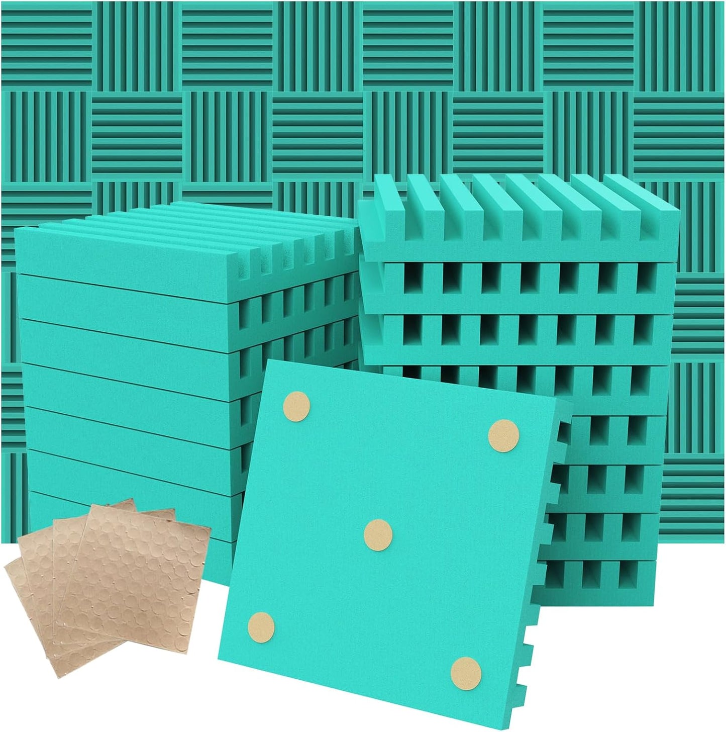 Sound Proof Foam Panels for Walls 1" X 12" X 12" Acoustic Foam Panels Insulation Studio Soundproofing Fire Resistant Noise Absorbing for Studio, Office, Home (DK-L 12" X 12" X 1", 42PACK)