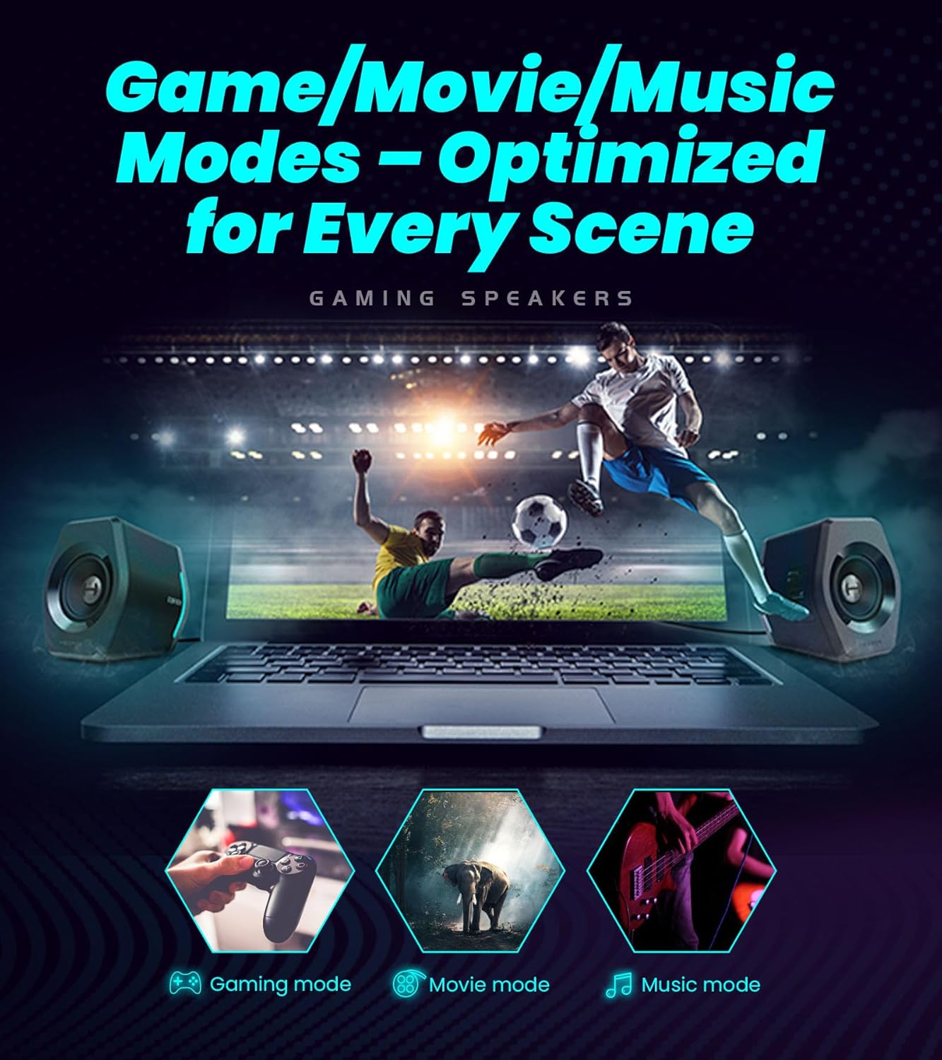 Edifier Hecate RGB Gaming Speakers, 32W Peak Power, Bluetooth 5.1, Game/Movie/Music Modes, 12 RGB Lighting Effects, Compact Design for PC/PS4/Desktop - Pink