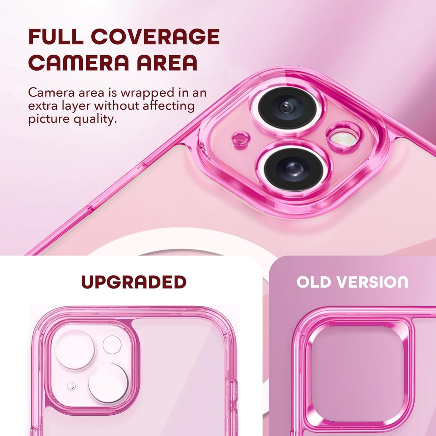 Magnetic for iPhone 15 Plus Case, Compatible with MagSafe, Built-in Privacy Screen Protector and Camera Protection, Anti Spy Full Body Dustproof Shockproof Hard Phone Case 6.7", Bright Pink