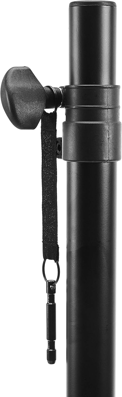 Amazon Basics Speaker Stand, Holds up to 99.2 lbs, Adjustable Height 52" to 73", Steel, Black