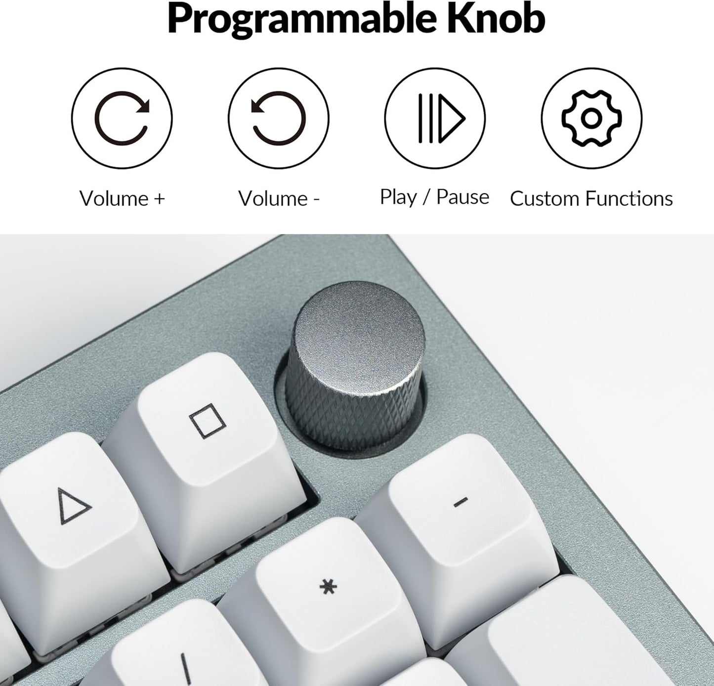 Keychron Q5 Pro QMK/VIA Wireless Custom Mechanical Keyboard, 96% Layout with Programmable Knob, KSA Double-Shot PBT Keycaps with Hot-swappable K Pro Red Switch for Mac Windows Linux - Gray