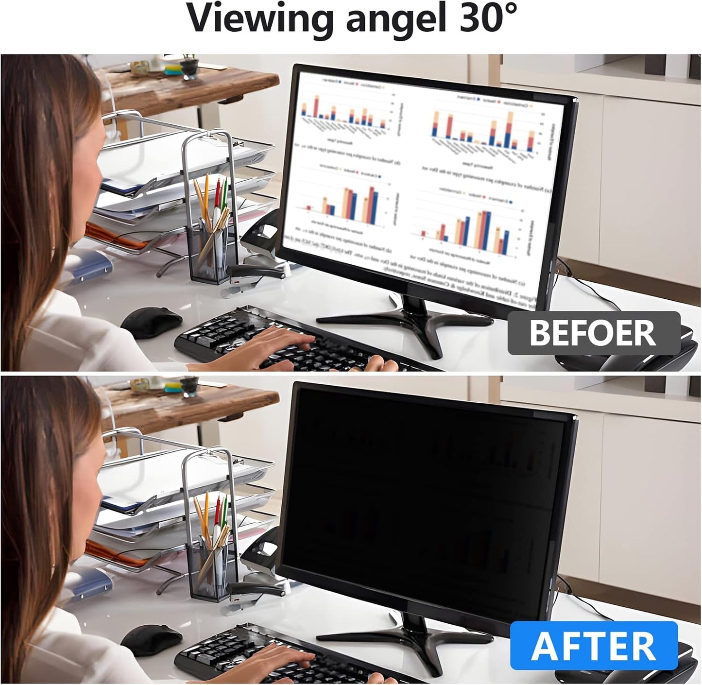 Computer Privacy Screen Protector 27 Inch with Hp Dell Acer Asus Samsung LG and More, Removable Security Shield Filter for 16:9 Aspect Ratio Monitor Like ViewSonic Sceptre AOC Koorui BenQ(27" Diagonal 16:9 1 Pack)