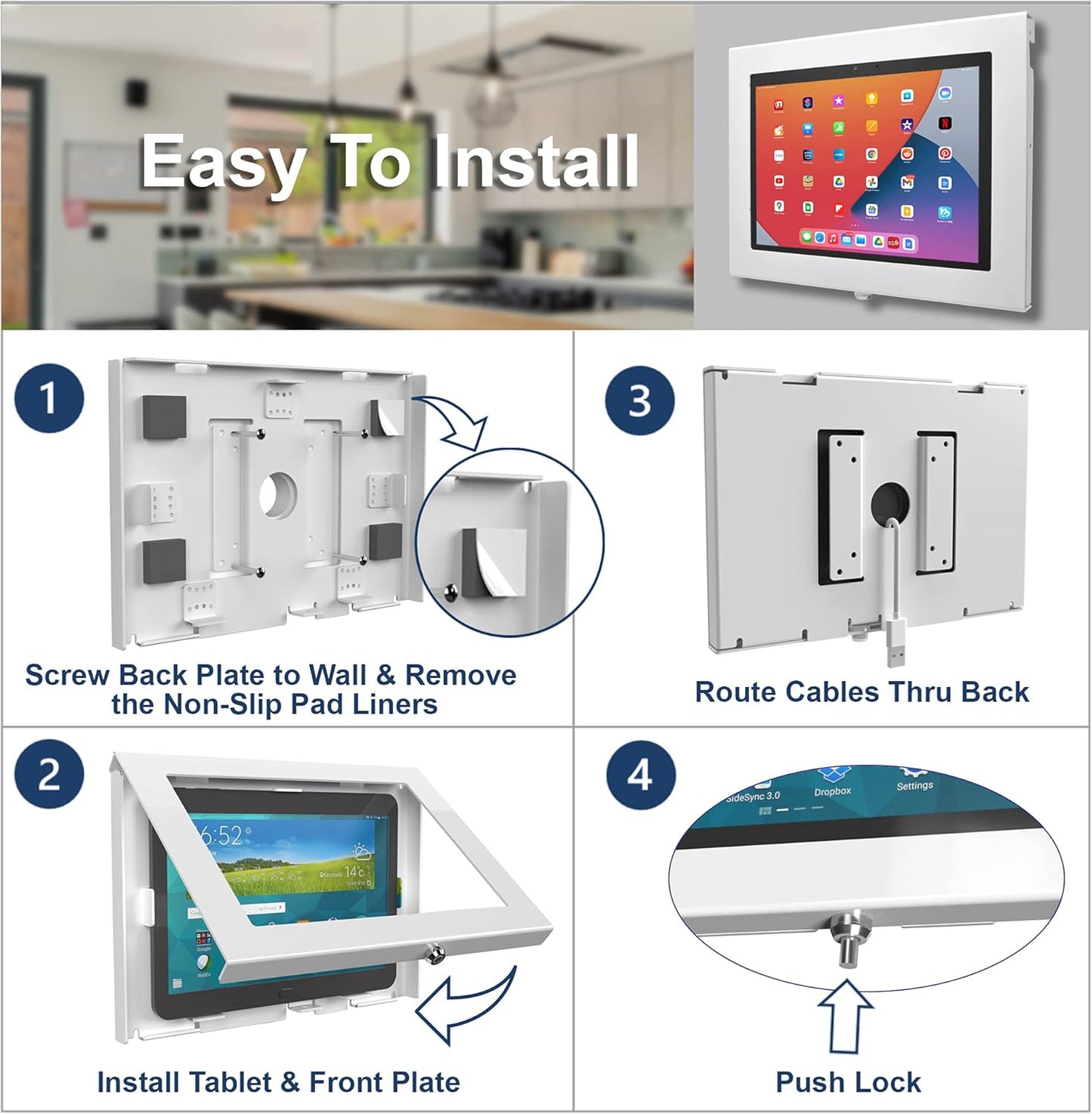 TABcare Locking Security Metal Case for Apple iPad Air 11" 2024 6th gen. for Kiosk, POS, Store, Show Display (Black, iPad Air 11 2024)