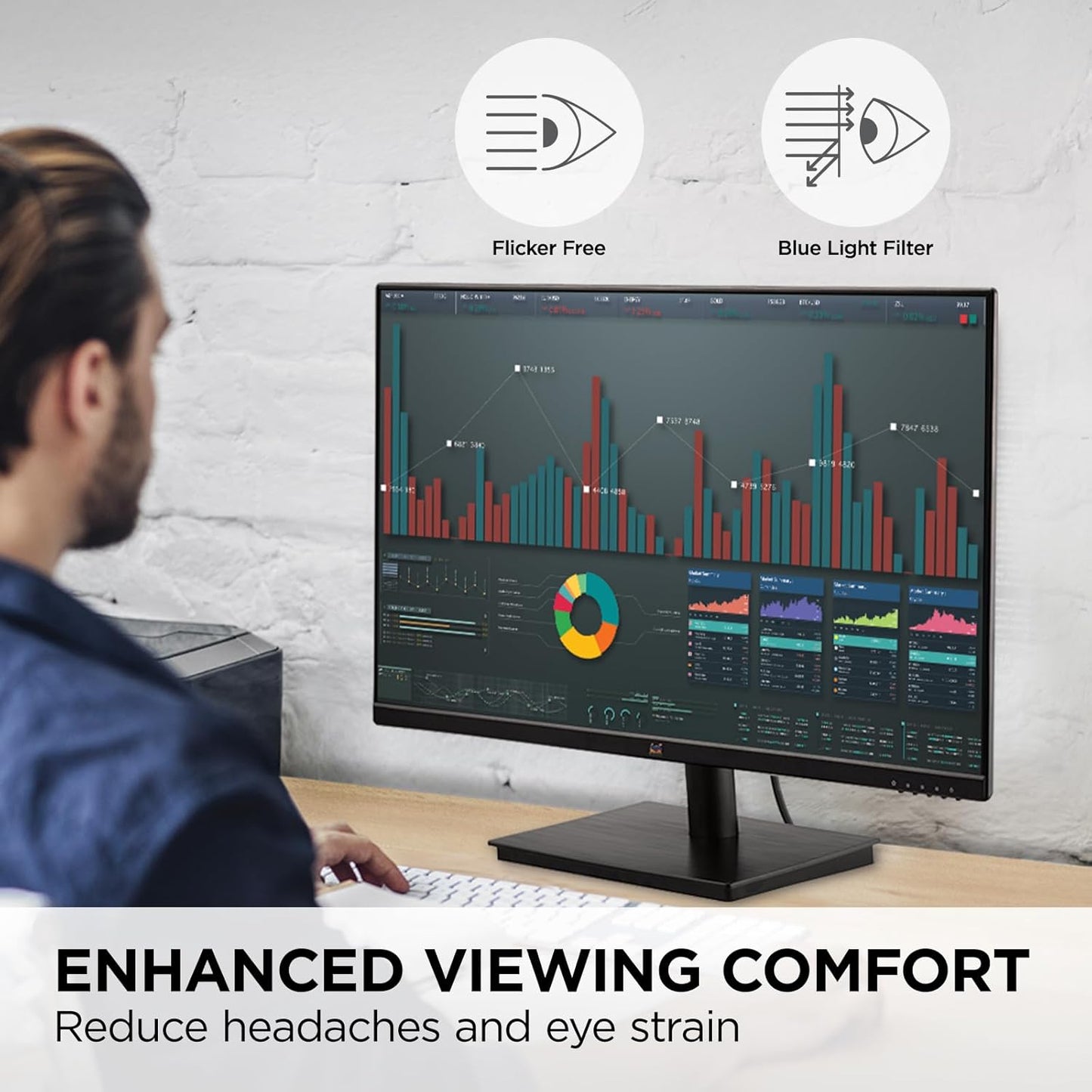 ViewSonic VA2709M 27 Inch IPS Full HD 1080p Monitor with 100Hz, Thin Bezels, Eye Care, HDMI, VGA Inputs for Home and Office