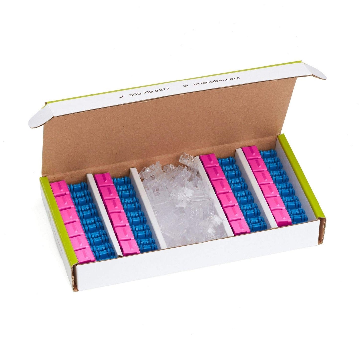 trueCABLE Cat6A Keystone Jack, Unshielded (UTP), 90 Degree Punch-Down, PoE++ (4PPoE), UL Listed, ETL Verified, ANSI/TIA Certified, Modular RJ45 Female, Pink, 24 Pack