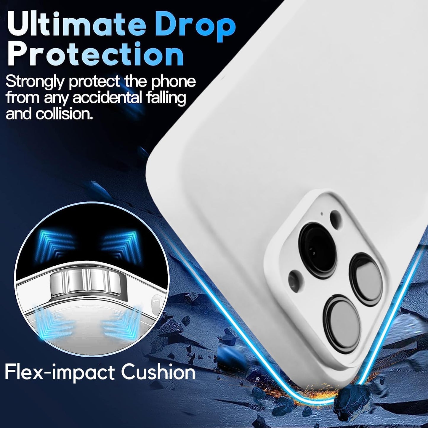 Blaspins Crossbody Lanyard Strap Case for iPhone 13, Neck Cross Body, Adjustable Holder Removable, Drop Protection Shockproof, Hands-Free Silicone Case Cover 6.1 inch, 150 cm Strap, iP13 - White
