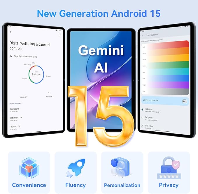 Tablet 2026 Android Tablets 10 Inch, Electronics Tablets with Keyboard, 18GB RAM 128GB ROM /2TB TF, Gemini AI 2 in 1 Tablet with Pen, 6000mAh, 1080P, BT5.0, GPS, OTG, Suitable for Study and Office